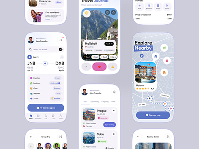 Travel Companion App adventure app app design design mobile mobile app tour tourism tourist travel travel agency travel app trip ui ux vacation