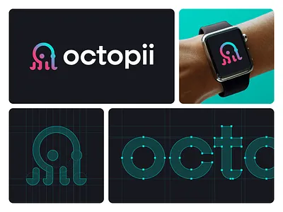 Octopii abstract logo animal logo bento brand identity branding creative logo kraken logo logo design minimal logo modern logo octo octopii octopus octopus logo social app tech logo