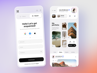 Folioon — Onboarding & Portfolio appdesign cleanui creators designinspiration interaction marketplace minimaldesign mobileapp onboarding portfolio productdesign ui uidesign ux