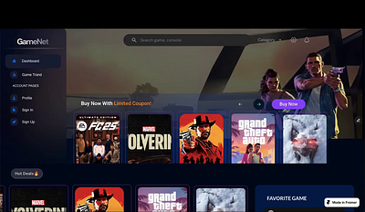 Gaming Platform GameNet figma framer game platform ui ui ux ux