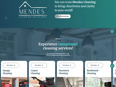 Clean & Modern Website UI for Cleaning Services branding graphic design landingpage logo nexilup vector webdesign