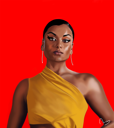 Bold in red boldcolors characterdesign dailyinspiration digitalart digitalportrait dribbleartists fashionillustration illustrationart modernart portraitillustration realisticart redbackground stylizedportrait trendingart yellowaesthetic