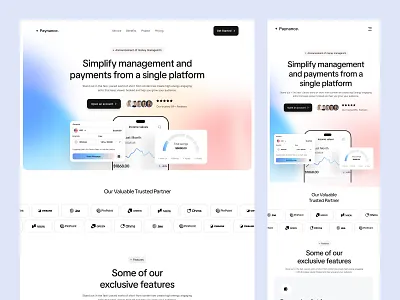 Fintech Payment Management SaaS Landing Page Design bank banking app banking website finance app finance dashboard fintech fintech ui fintech website landing page payment management payment solution product design saas saas landing page ui design ux design web app web design website