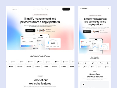 Fintech Payment Management SaaS Landing Page Design bank banking app banking website finance app finance dashboard fintech fintech ui fintech website landing page payment management payment solution product design saas saas landing page ui design ux design web app web design website
