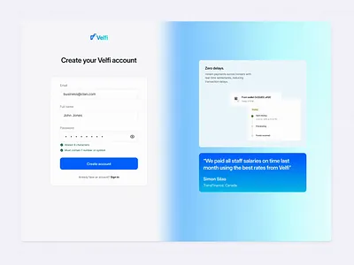 Interactive signup for fintech platform animation figma interaction design landing page shaders signup ui visual design
