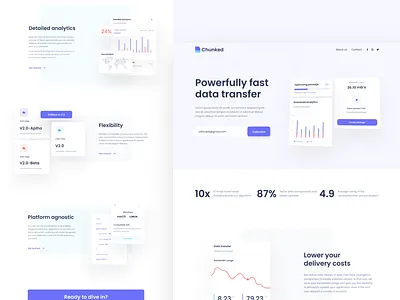 Chunked Landing Page branding design landing page minimal texture typography ui ux web