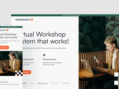 Entrepreneurs HQ Landing Page, Hero Section branding design hero landing page minimal texture typography ui ux web