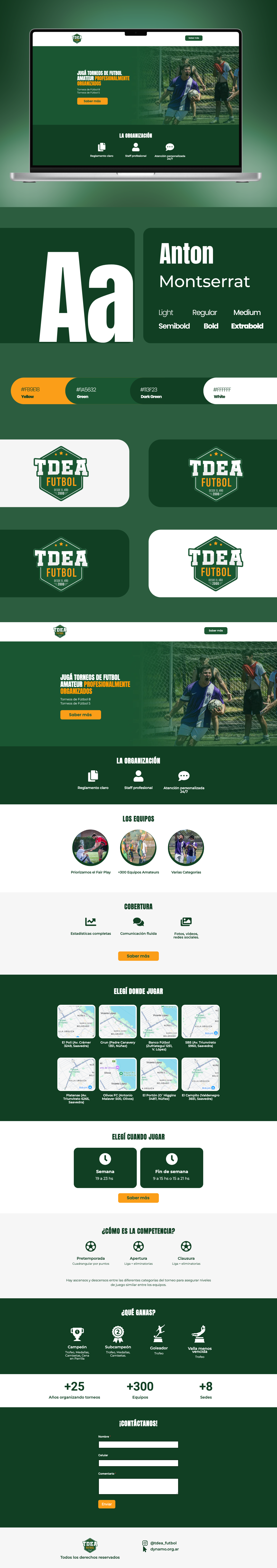 Landing Page – TDEA Futbol design figma framer graphic design landing page ui ui ux design ux web web design wordpress