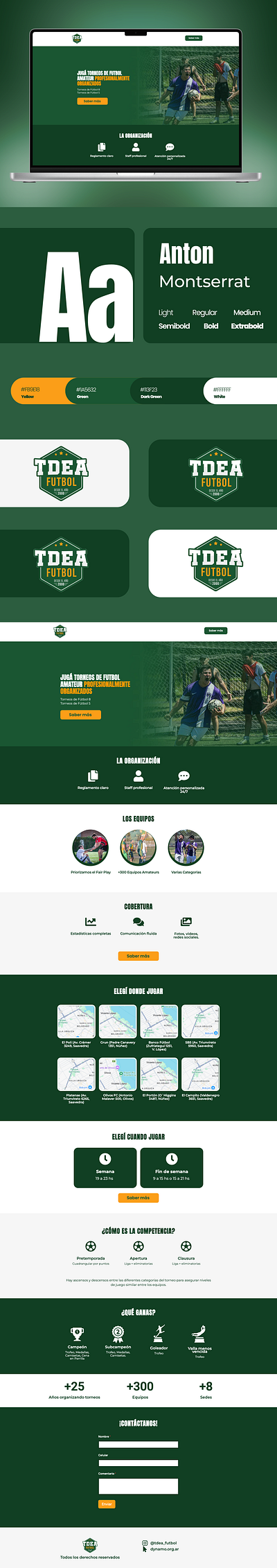 Landing Page – TDEA Futbol design figma framer graphic design landing page ui ui ux design ux web web design wordpress