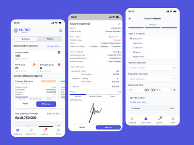 goods maintenance management mobile app design figma