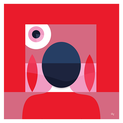 Daydreaming eye geometric illustration portrait view