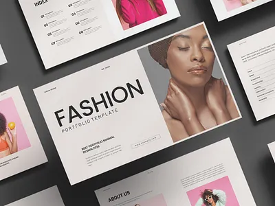 Minimal Fashion Portfolio Presentation Template Layout Design branding brochure business creative design fashion illustration layout minimal portfolio presentation template