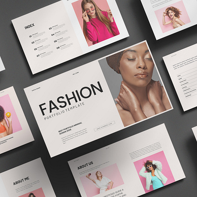 Minimal Fashion Portfolio Presentation Template Layout Design branding brochure business creative design fashion illustration layout minimal portfolio presentation template