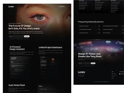 AI SaaS Landing Page — Dark Futuristic Design Exploration aidesign creativedirection darkmode designexploration designsystem figma landingpage minimaldesign modernweb productdesign saasdesign uidesign uxui visualdesign webdesign