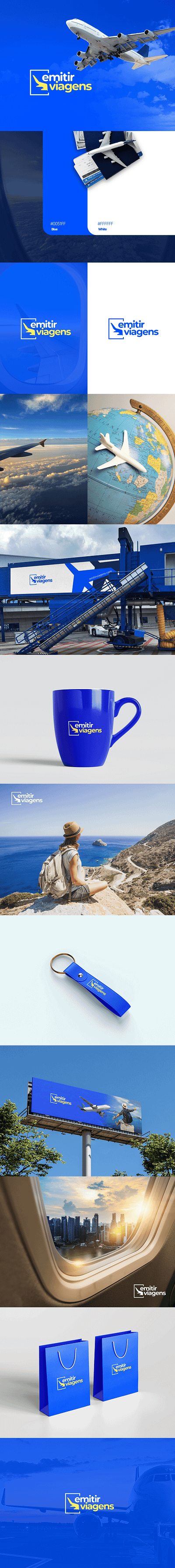 Branding and Visual Identity – Emitir Viagens adobe photoshop brand branding design graphic design illustrator logo travel visual identity