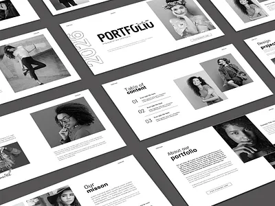 Black White Minimal Portfolio Presentation Template black branding brochure business creative design illustration layout minimal portfolio presentation template white