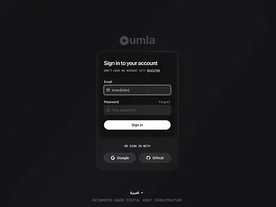 Oumla - Login arabic blockchain flow login login page product register web web3