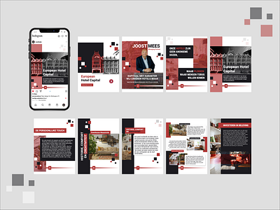 Luxury Real Estate Showcase | Instagram Carousel branding carousel design elegant graphic design instagram luxury mockup real estate red showcase slides social media typography ui ux