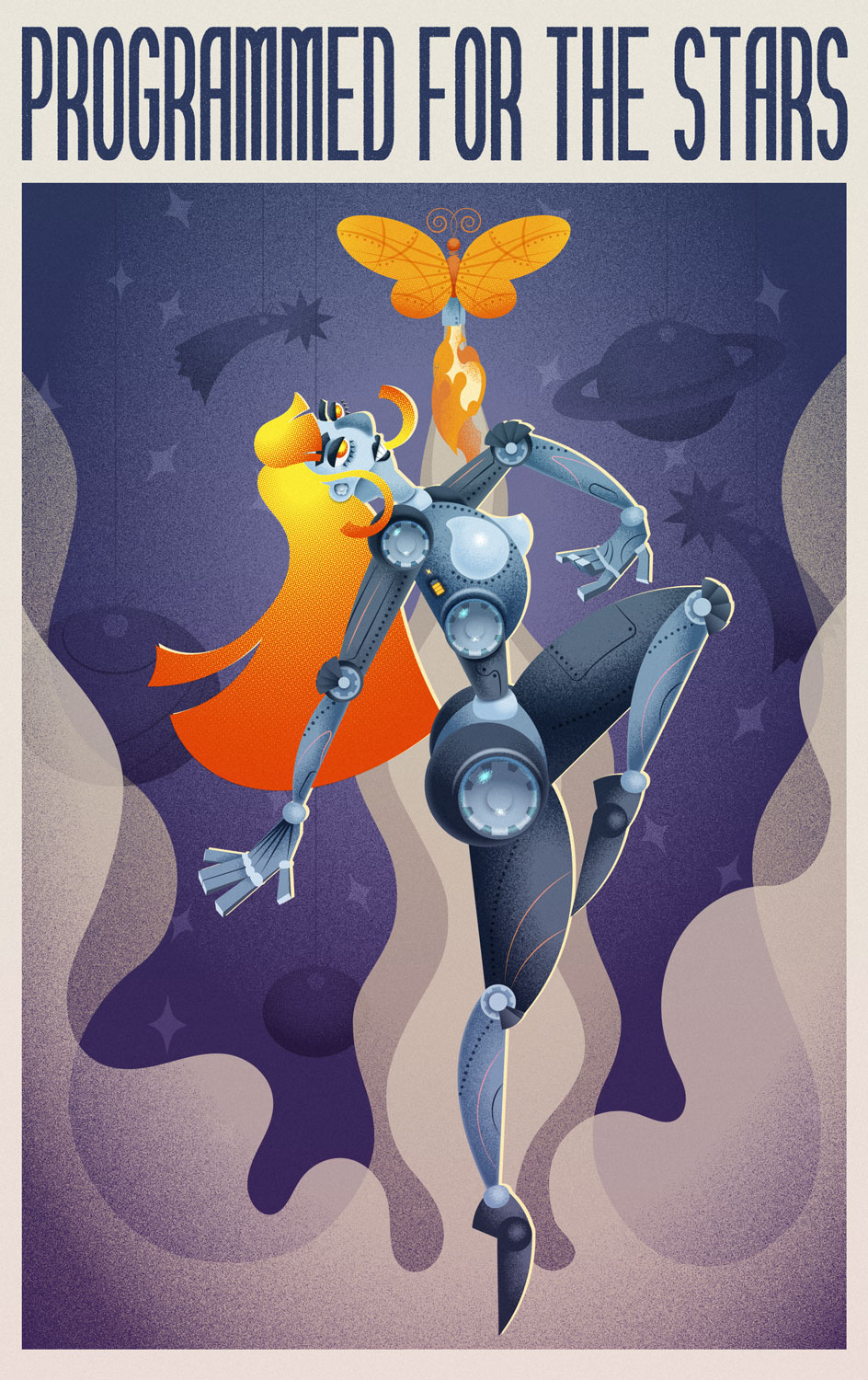 Illustration of Robo-Girl for a poster android cybord illustration poster poster illustration robogirl robot vector