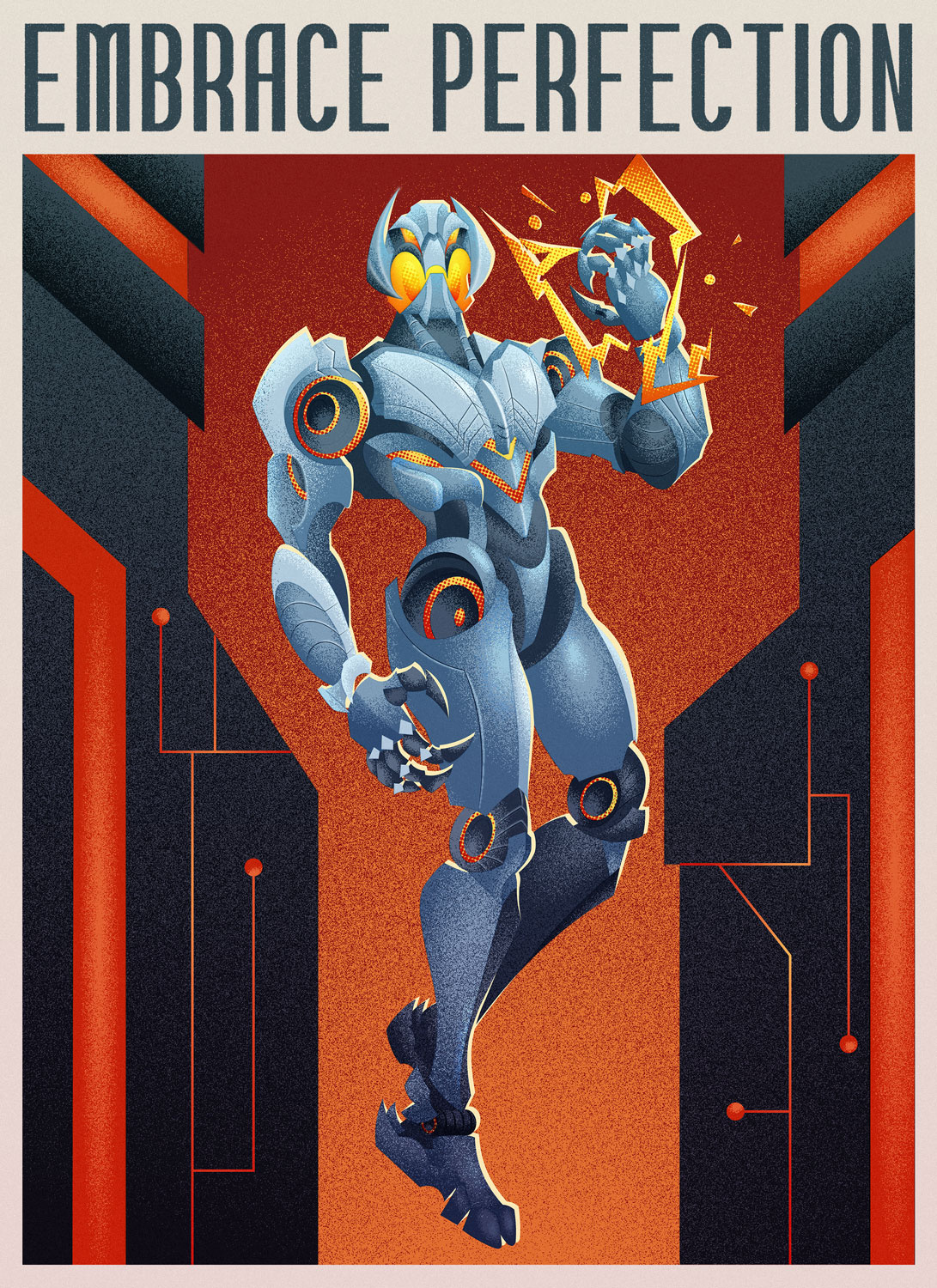Ultron Poster Illustration. Marvel fanart android cyborg illustration marvel marvel rivals poster poster illustration printing robot vector