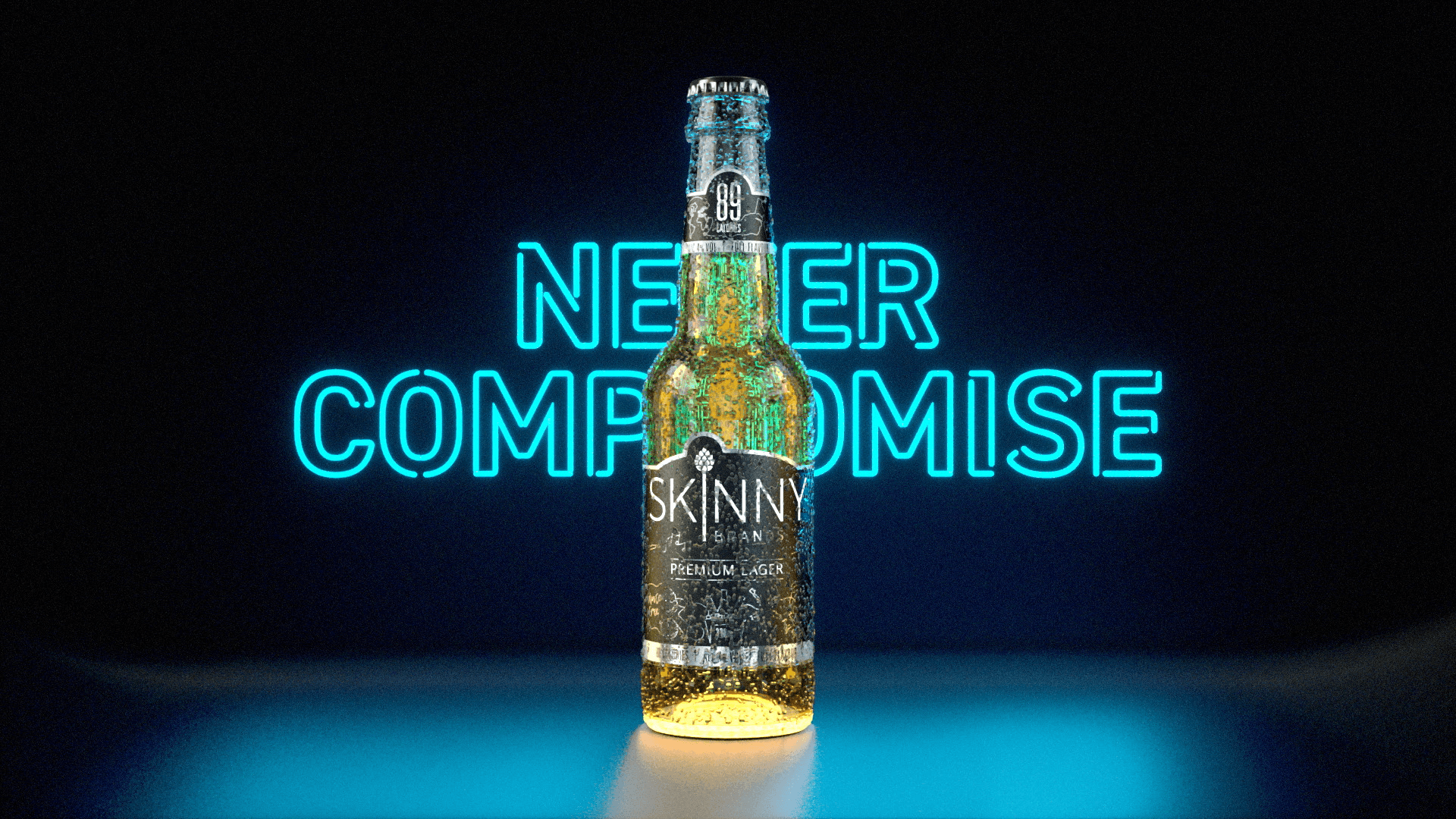 Skinny Lager Label Reveal - Tom Paddon Motion 3d animation animation design branding cinema 4d cinema4d graphic design motion design motion graphics