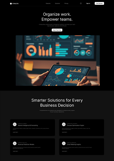 Project Management SaaS Landing Page design graphic design typography ui ux