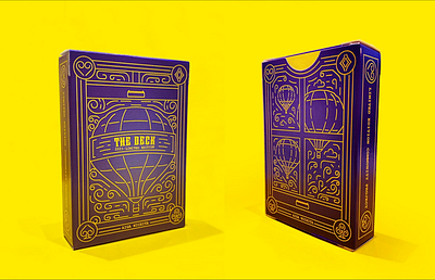 Illustration for "The Deck" packaging adobe aiga air balloon clouds deck games graphic design illustration linear packaging skyscape vector wichita wind