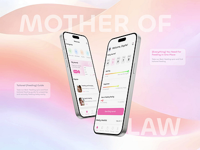 Pregnancy Support App Design animation app design calendar charts clean dashboard homepage interface light theme main page mobile design modern motion design pragnanyce support app tracker app uiux
