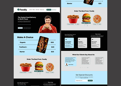 Foodly – Fast Food Delivery Website UI Design clean ui creativeweb design figma ui figmadesign food website food website landing page food website ui food website ui design foodapp landing page landingpage modernui restaurant landing page ui websiteui