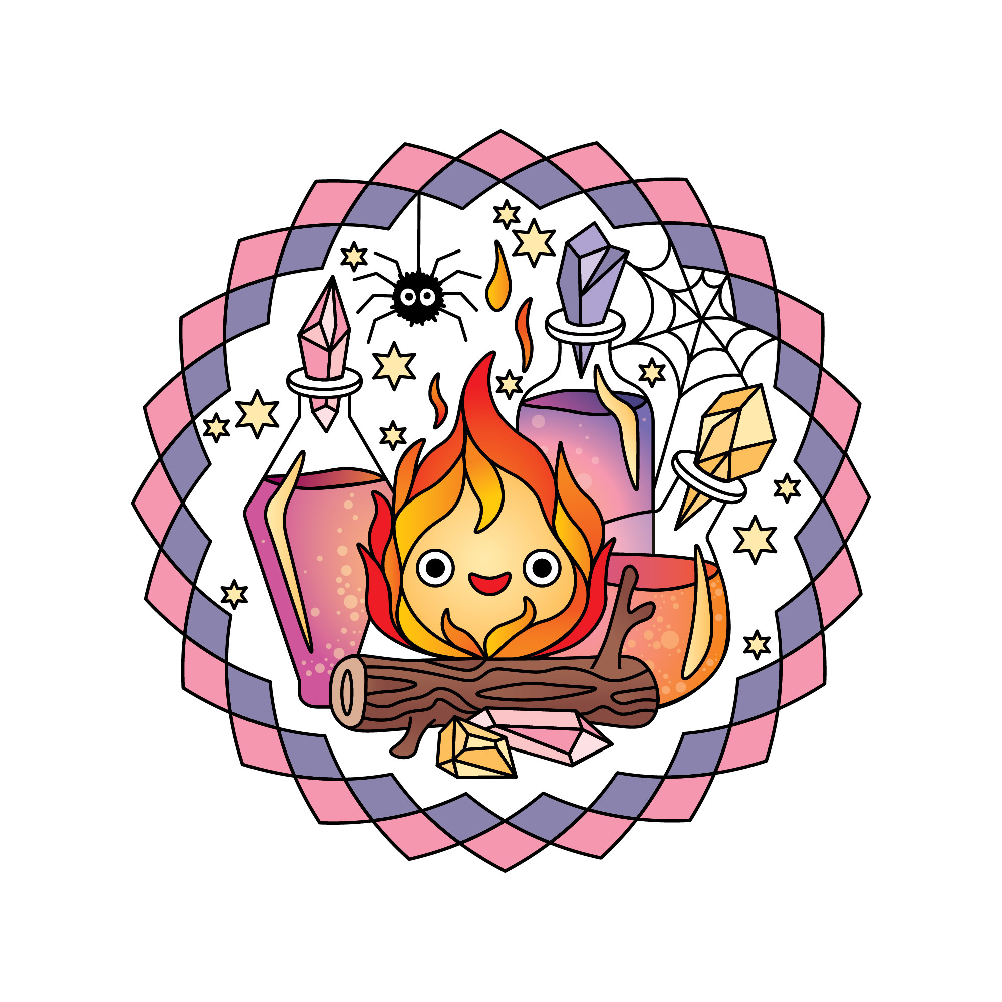 Ghibli Series: Calcifer graphic design graphic designer howls moving castle illustration illustrator visual artist