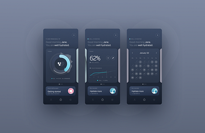 Smart Water Bottle app biometrics bottle connected design health hmi hydration interactive interface ui water wellness