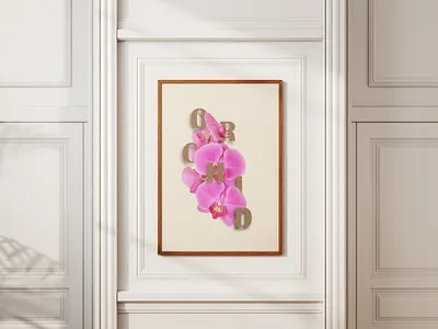 Orchid Bloom: Aesthetic Collage Art Print photocompositing