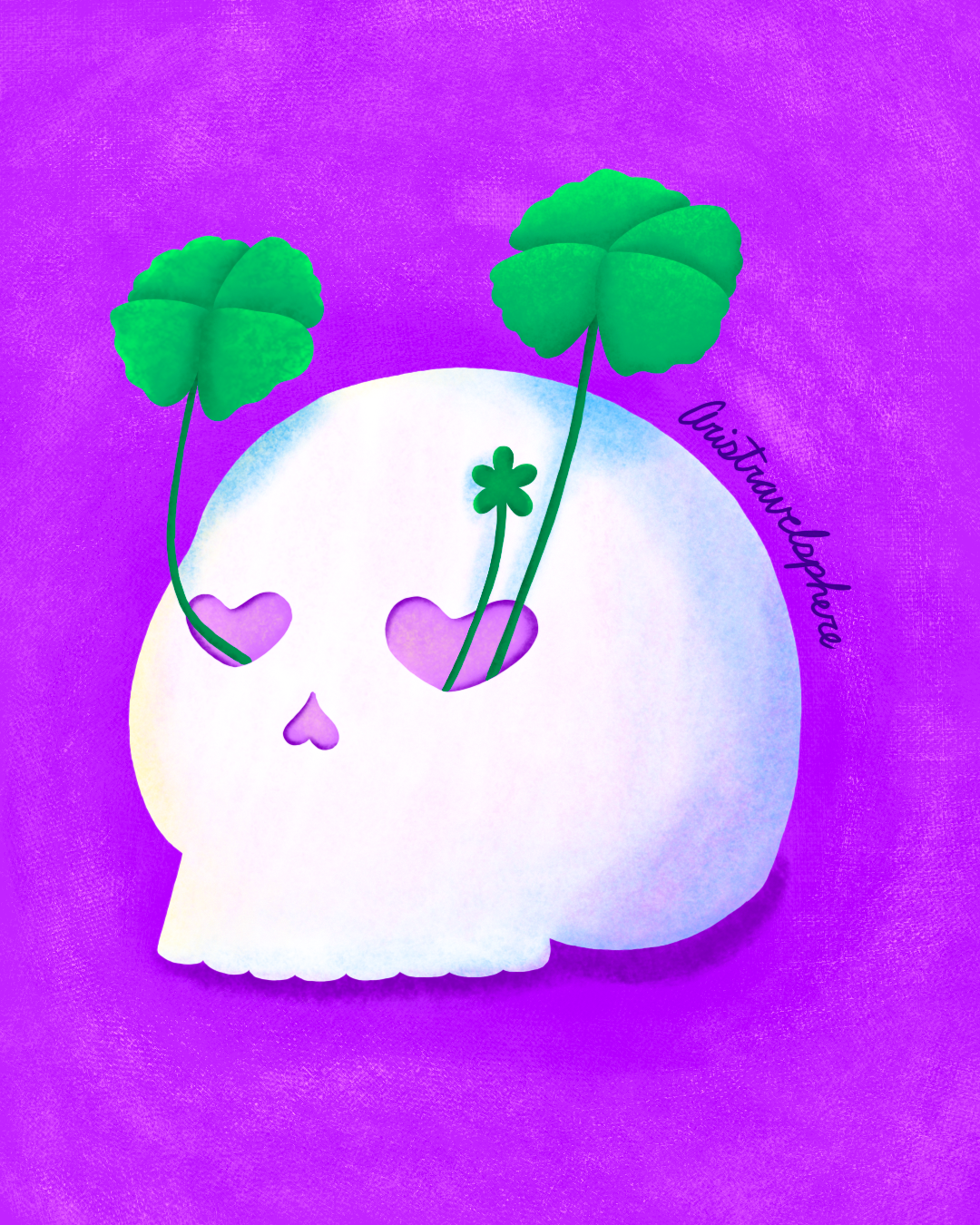 Inktober Day 28 Skeletal ✨ four leaf clover hand drawn illustration illustrator plant procreate skeletal skeleton skull