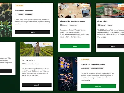 E-learning course cards cards desktop e learning platform ui ux