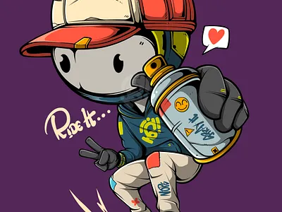 Ride It apparel art character cyberpunk design doodle game illustration merchandise sticker streetart vector