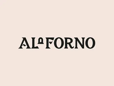 Italian Restauran Al Forno branding fire icon lettering logo oven signing typography