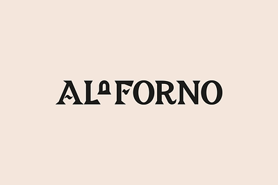 Italian Restauran Al Forno branding fire icon lettering logo oven signing typography
