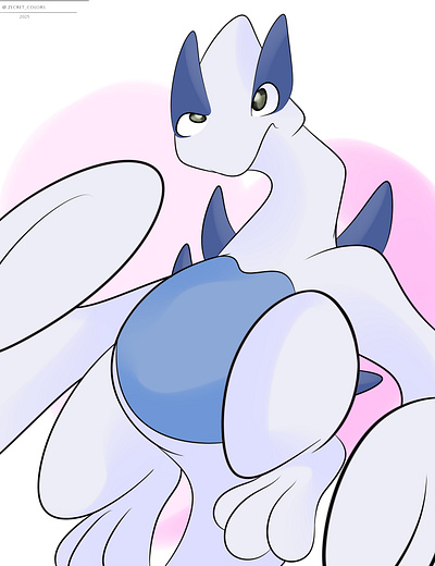 baby lugi animal art bird feral lugia pokemon