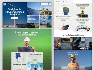 Solar Energy Landing Page UI/UX branding electricity environment friendly framer green electricity green energy company landing page design power solutions renewable energy company renewable energy solutions solar energy solar panel solar power solar power solutions solar product branding solar products startup ui webflow wordpress