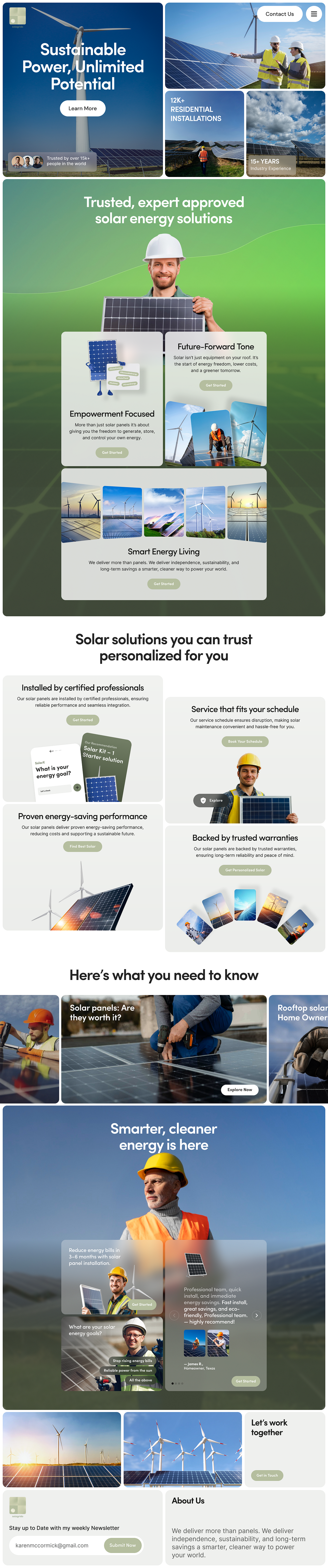 Solar Energy Landing Page UI/UX Image 1