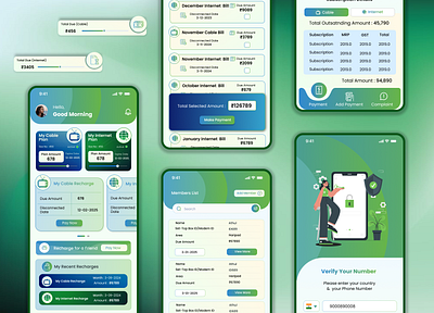 CablePay Mobile App — UIUX android app ui apps green colour ui ios ios and android apps mobile app ui sas ui ui uiux uiux design ux