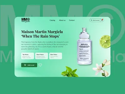 Maison Margiela fragrance UI product page concepts. Parfum. design graphic design ui web website