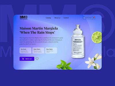 Maison Margiela fragrance UI product page concepts. Parfum. design graphic design ui web