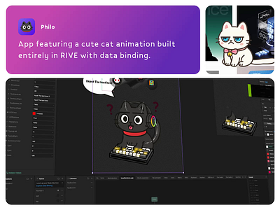 Philo - Rive Animation animation app cat cute rive