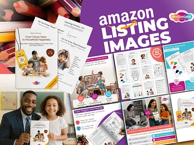 Amazon Listing Images – Learning Workbook for Kids amazon creatives amazon graphics amazon listing amazon visuals brand design branding creative design creative direction e commerce design graphic design kids amazon learning book for kids listing images product infographic