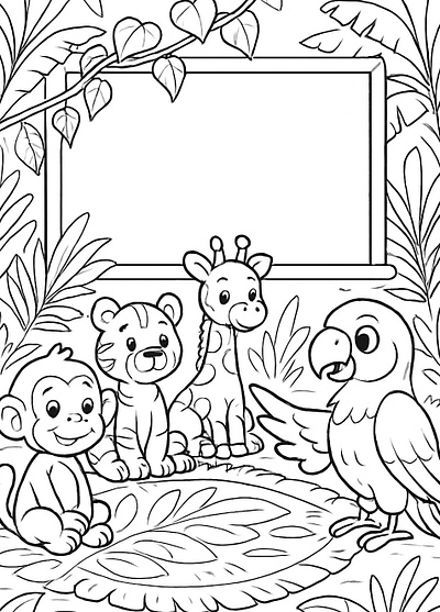 Black and white coloring page