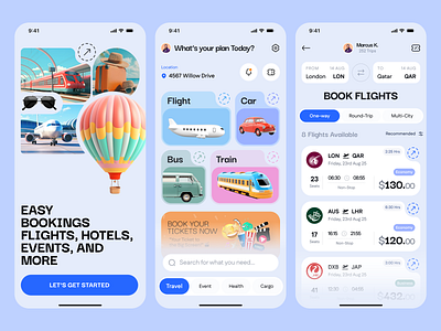 Bookly — Booking App UI app app design app ui booking booking app design figma figma app figma ui flight flight booking hotel booking mobile app mobile ui travel travel app ui