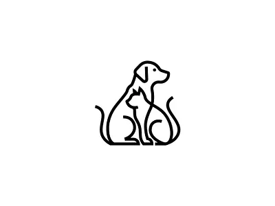 Dog and cat line art logo unused for sale abstract animal app icon branding care cat logo dog and cat dog logo frienldy illustration innovative logo line art logo design minimalist pet shop simple standard timeless trust
