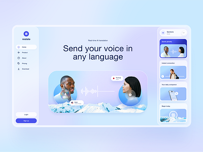 Reslate App - Website Design branding creative design illustration inspiration landing page ui ui design ux design website