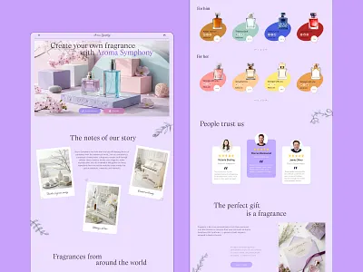Landing page design — Parfum Aroma Symphony design graphic design ui ux web website